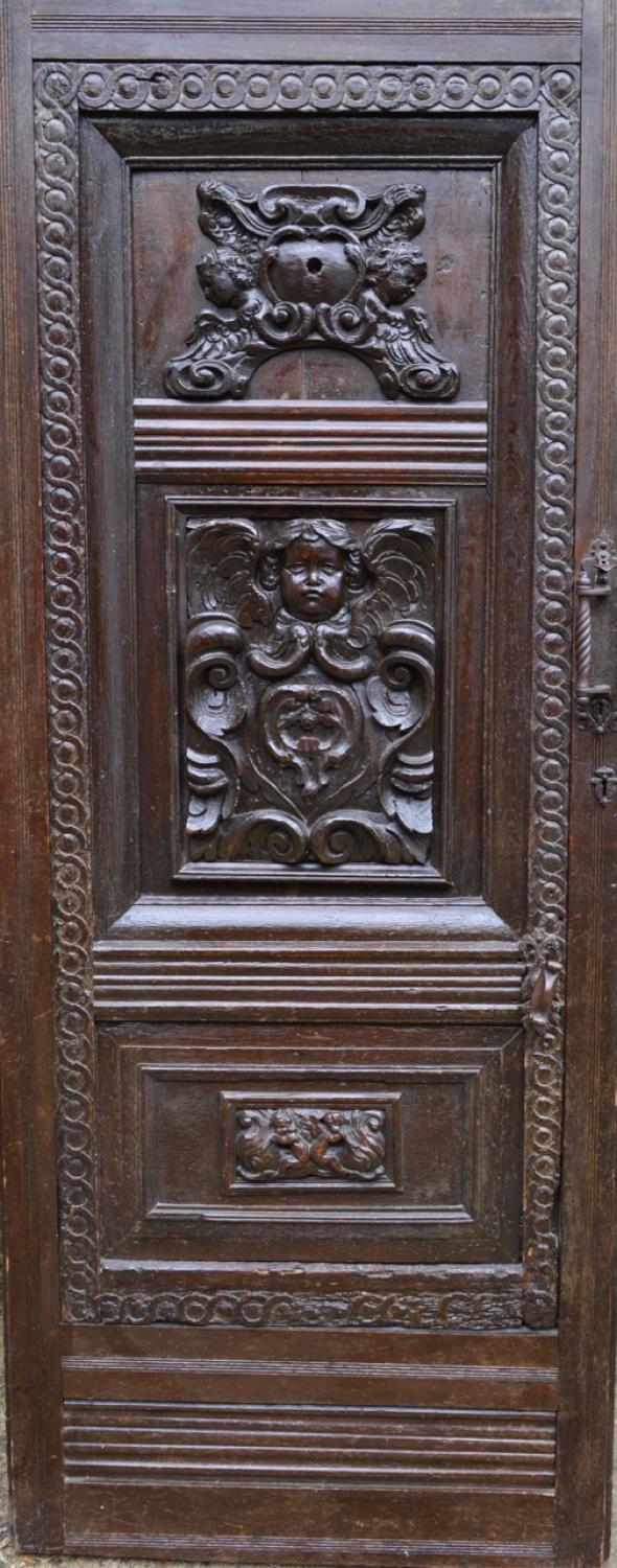 Early 19th Century Carved Oak Door