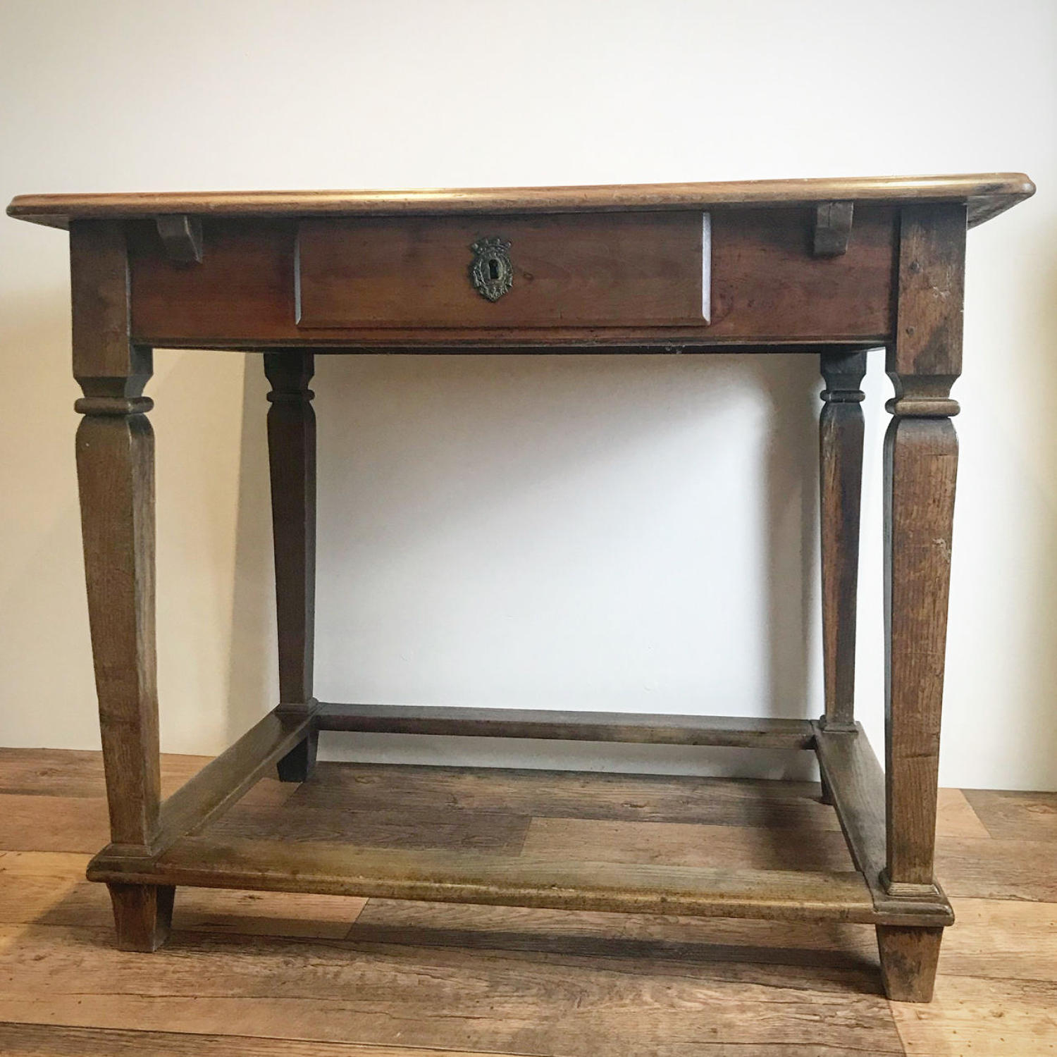 ANTIQUE FRENCH FRUIT WOOD SIDE TABLE