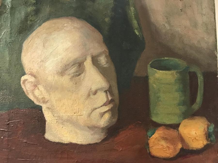 DEATH MASK OIL PAINTING