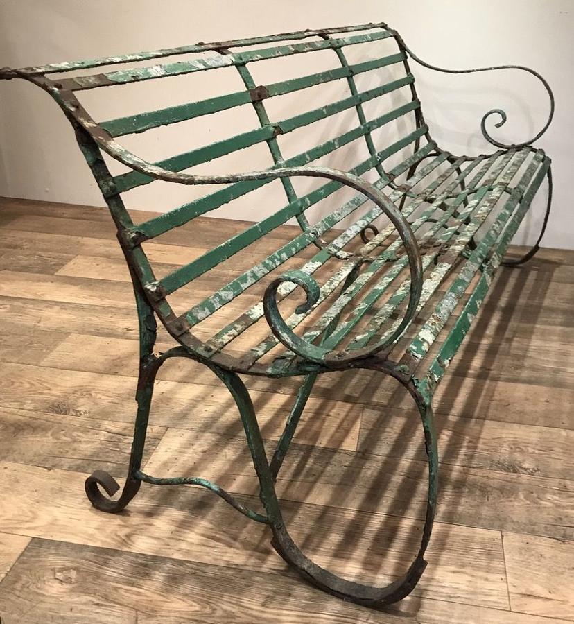 VICTORIAN WROUGHT IRON GARDEN BENCH