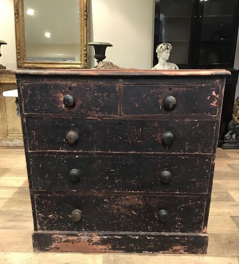 DISTRESSED VICTORIAN CHEST OF DRAWERS