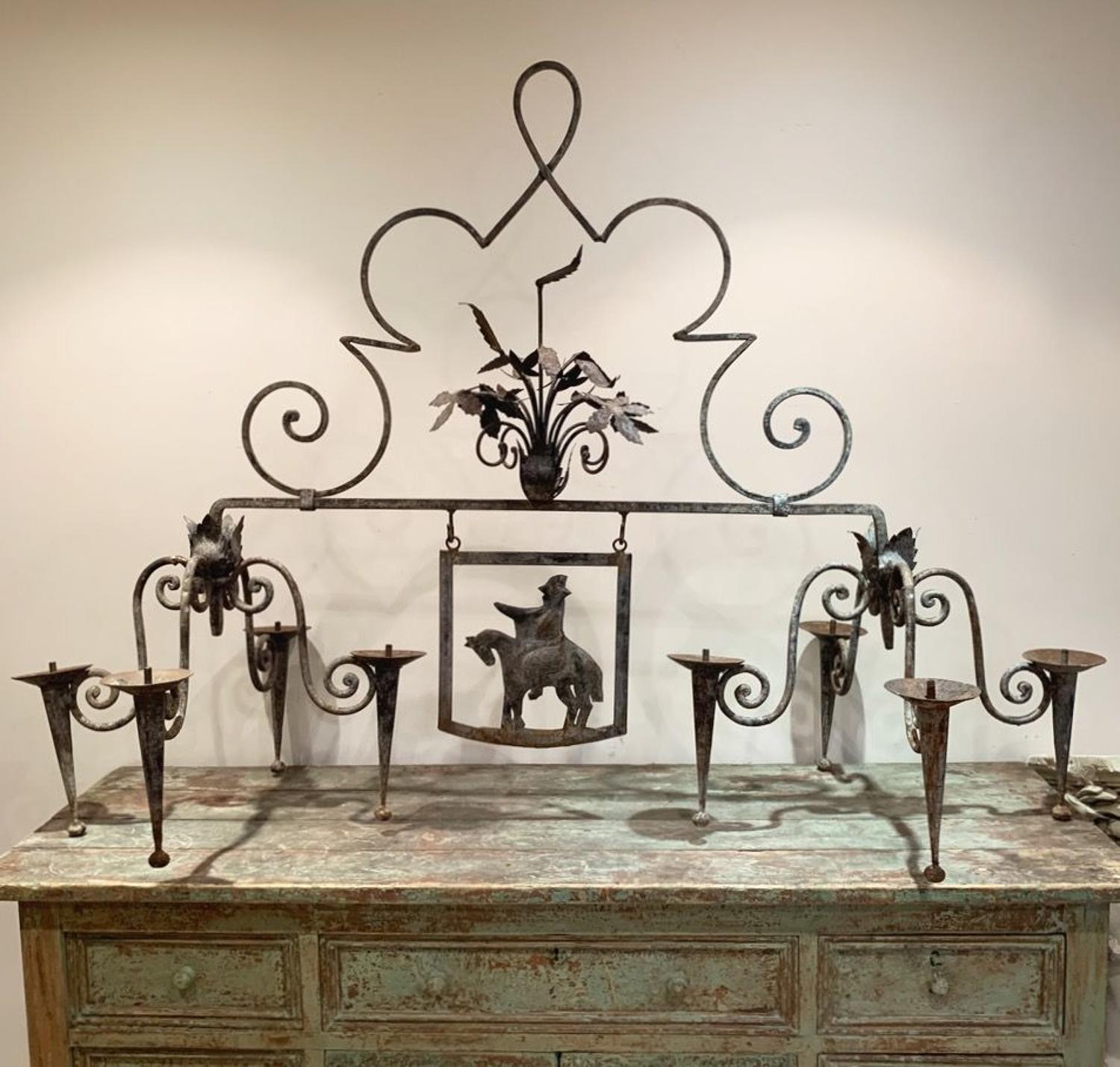 PAIR OF FRENCH IRON BESPOKE CHANDELIERS