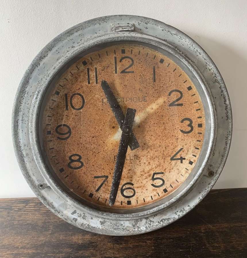 1950'S FRENCH ZINC CLOCK BY BRILLIE