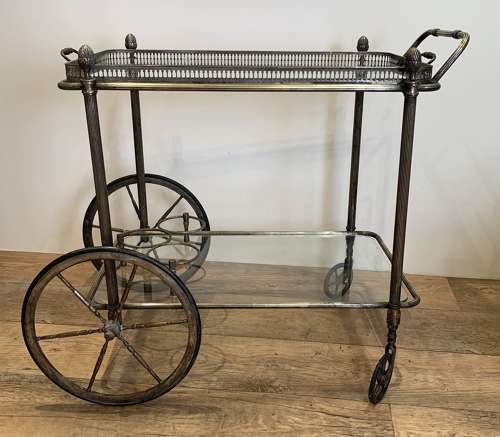 MAISON BAGUES BRASS DRINKS TROLLEY