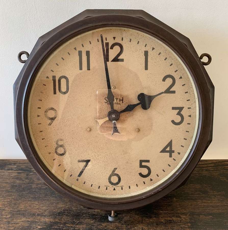 DOUBLE SIDED SMITH ELECTRIC CLOCK