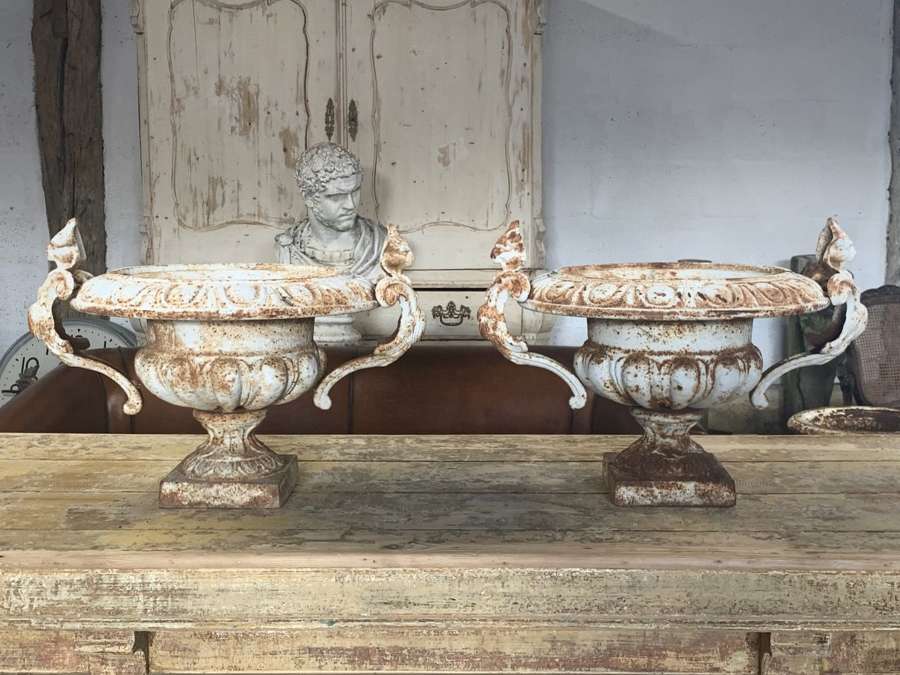 CAST IRON FRENCH URNS