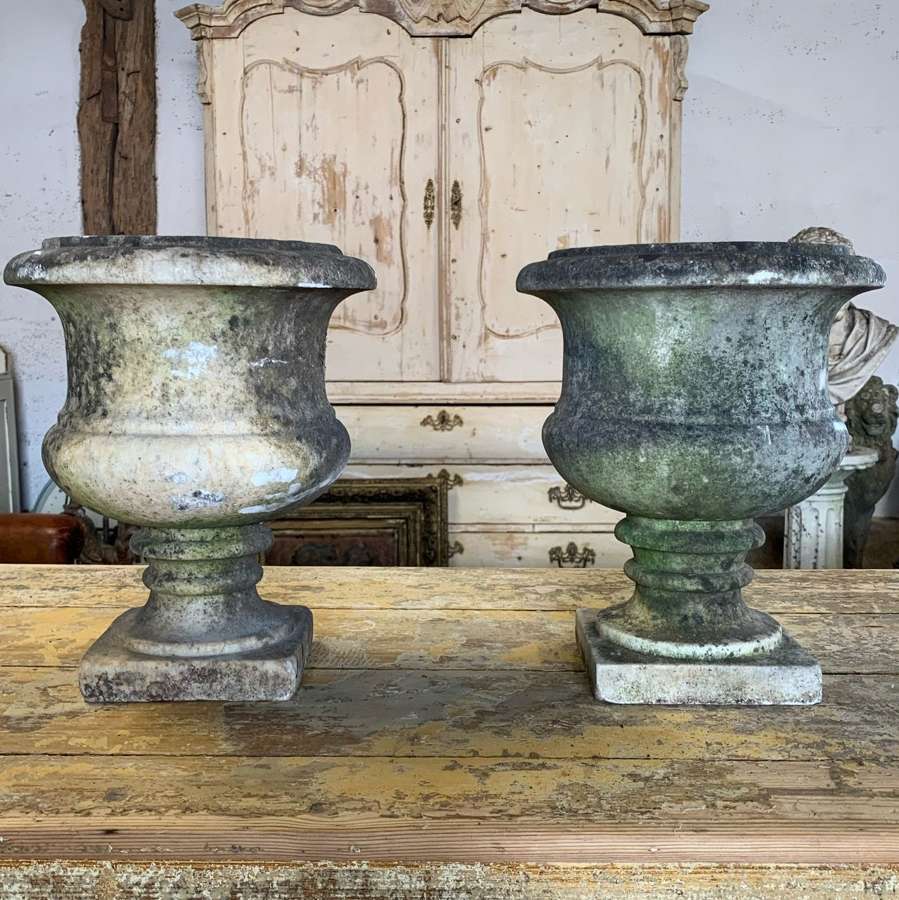 PAIR OF FRENCH MARBLE URNS