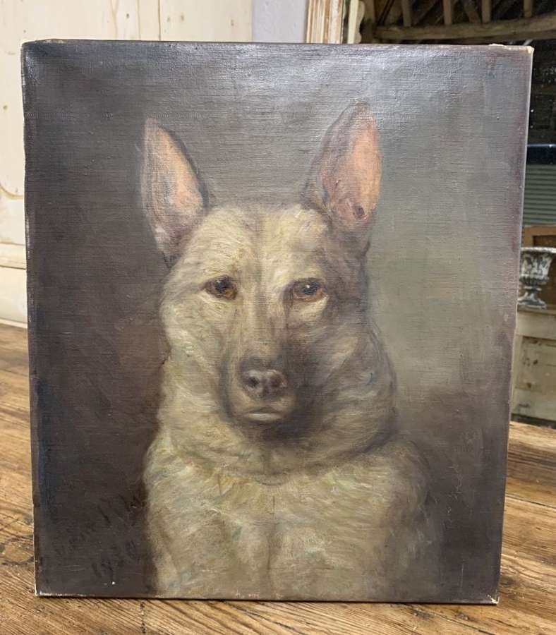 DOG OIL PAINTING