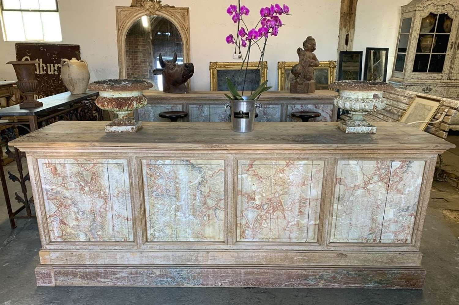 PAIR OF ANTIQUE SHOP COUNTERS