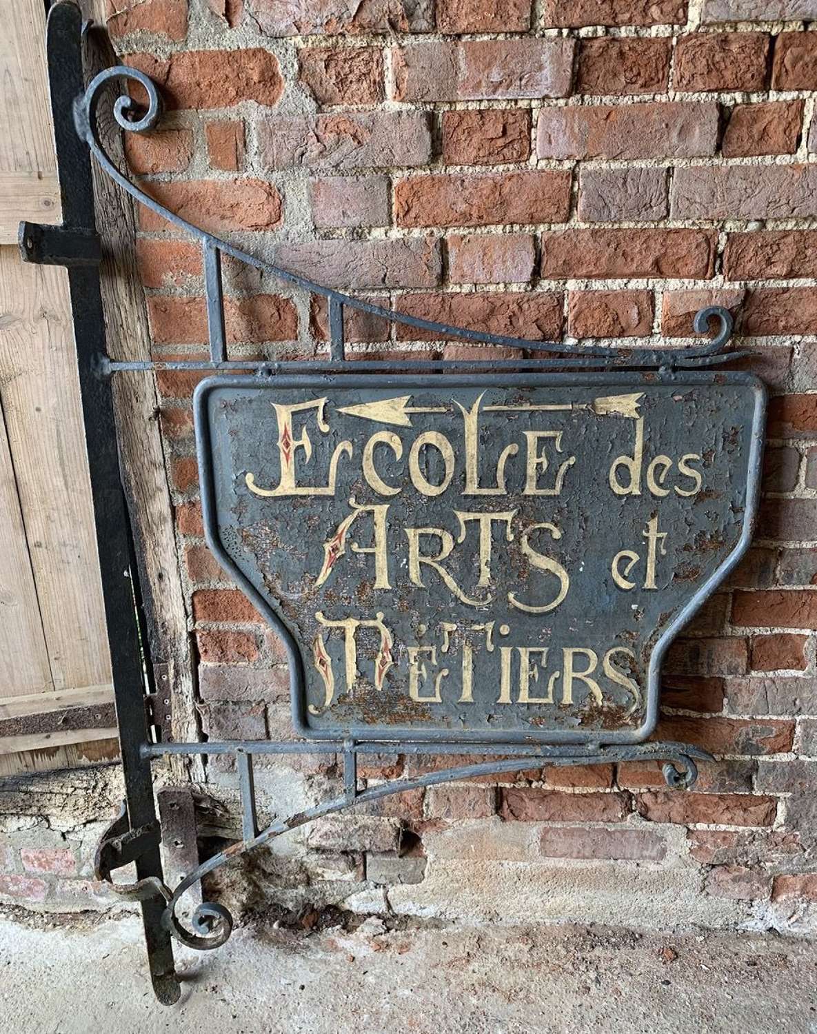 FRENCH WROUGHT IRON DOUBLE SIDED TRADE SIGN