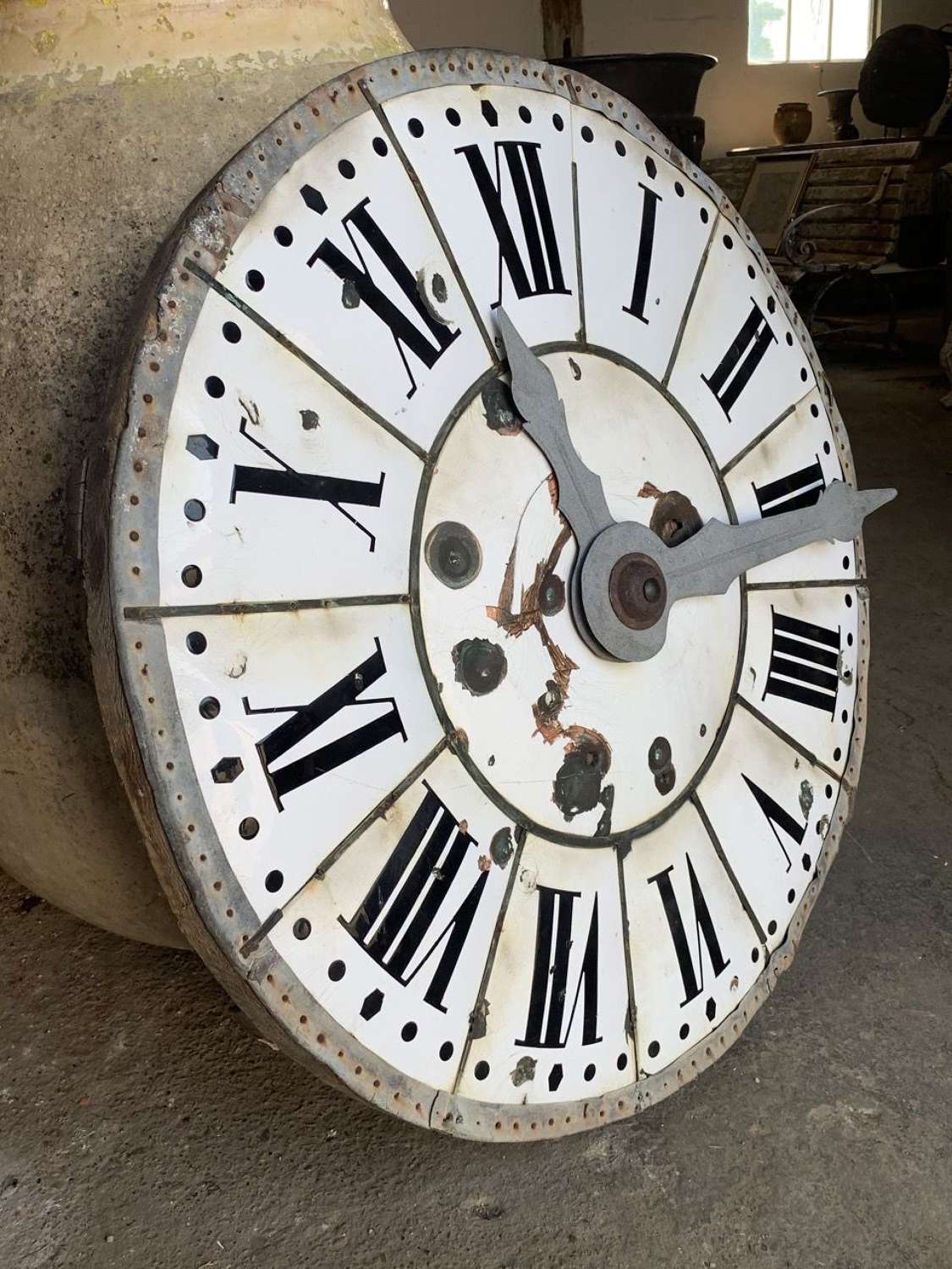 FRENCH ENAMEL TOWER CLOCK FACE
