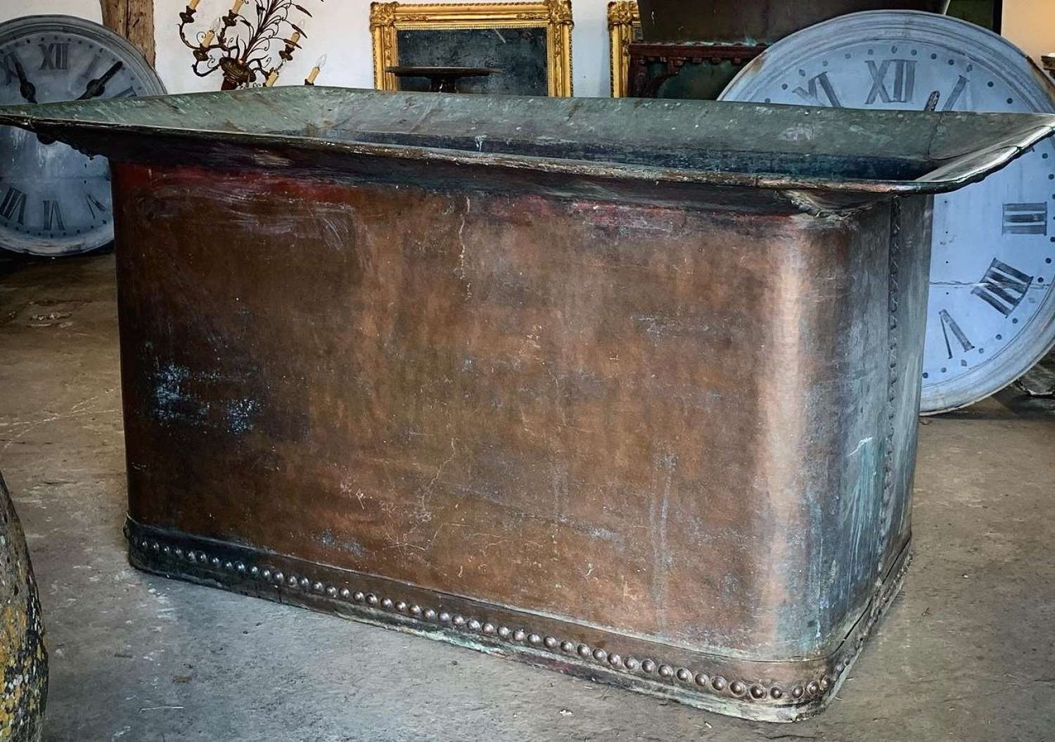 HUGE 19TH CENTURY RIVETED COPPER TANK