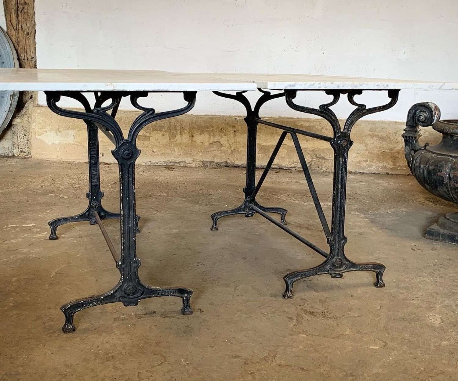 PAIR OF ANTIQUE FRENCH BISTRO TABLES