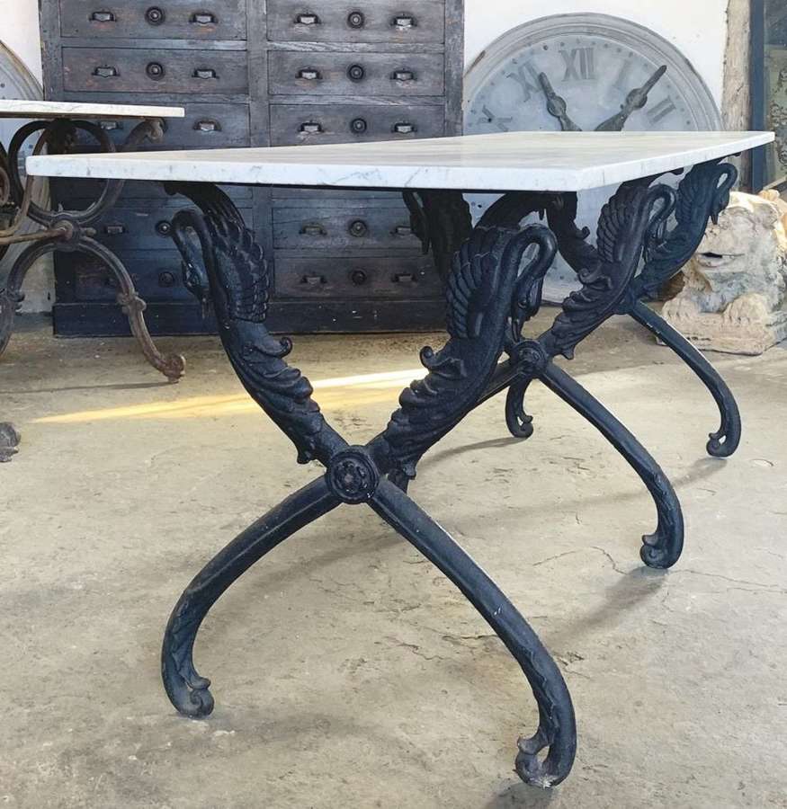 LARGE FRENCH ANTIQUE SWAN TABLE