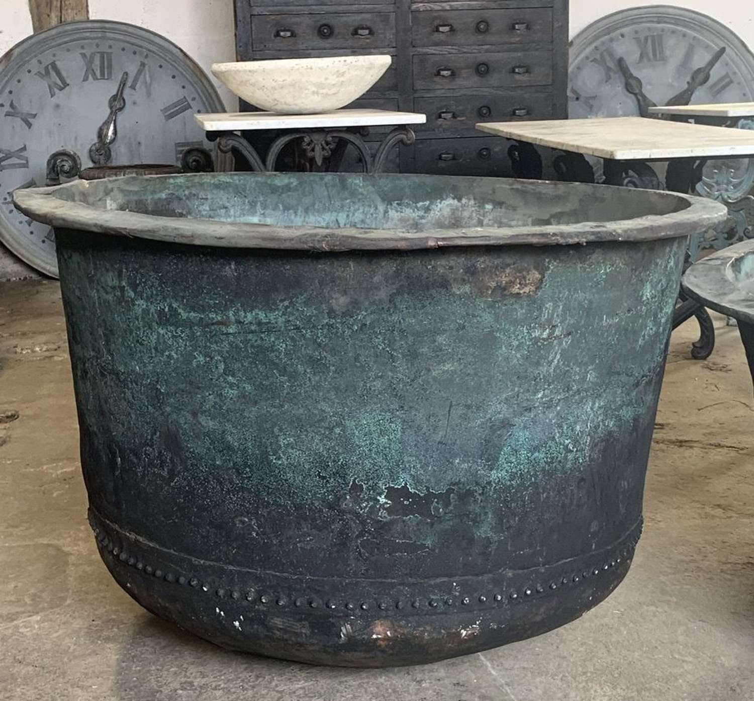 LARGE COPPER CHEESE VAT