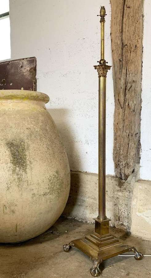 LATE 19TH CENTURY BRASS STANDARD LAMP