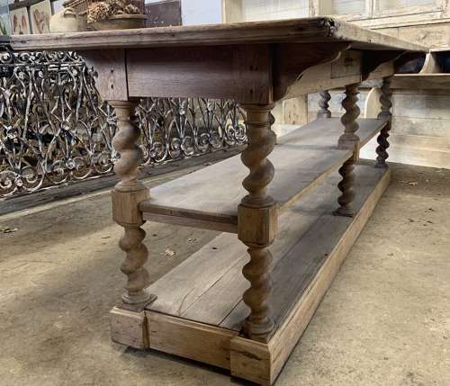 19TH CENTURY FRENCH OAK DRAPERS CONSOLE TABLE