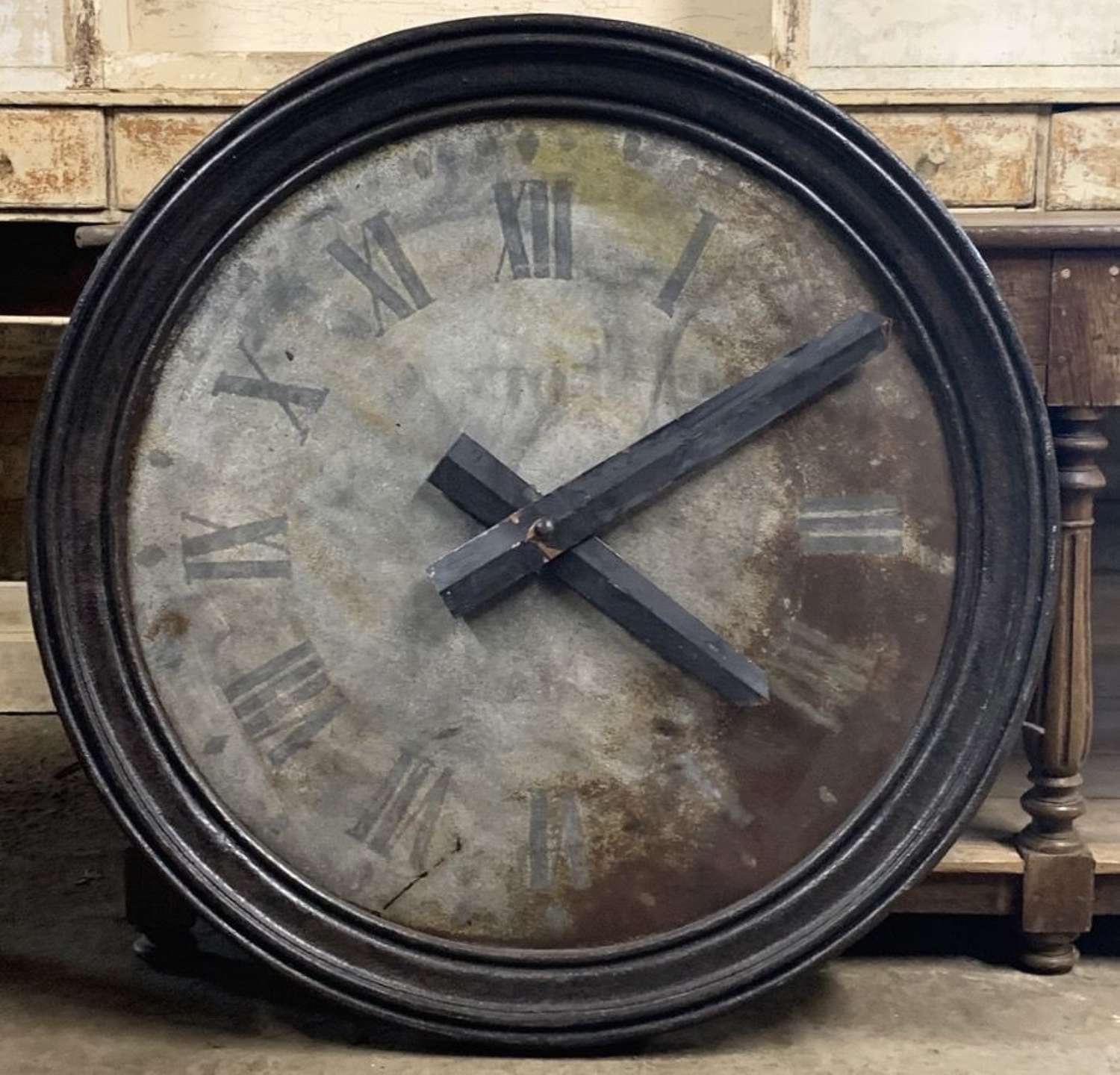 LARGE ANTIQUE FRENCH IRON CLOCK FACE