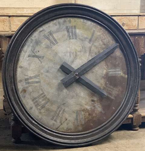 LARGE ANTIQUE FRENCH IRON CLOCK FACE
