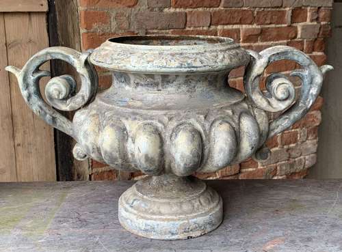 SET OF 3 19TH CENTURY FRENCH ENAMELLED URNS