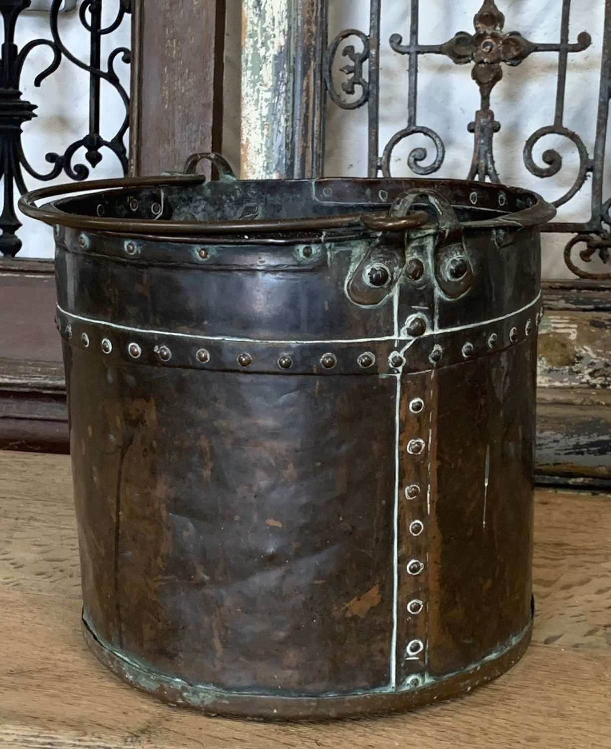 19TH CENTURY RIVETED COPPER BUCKET