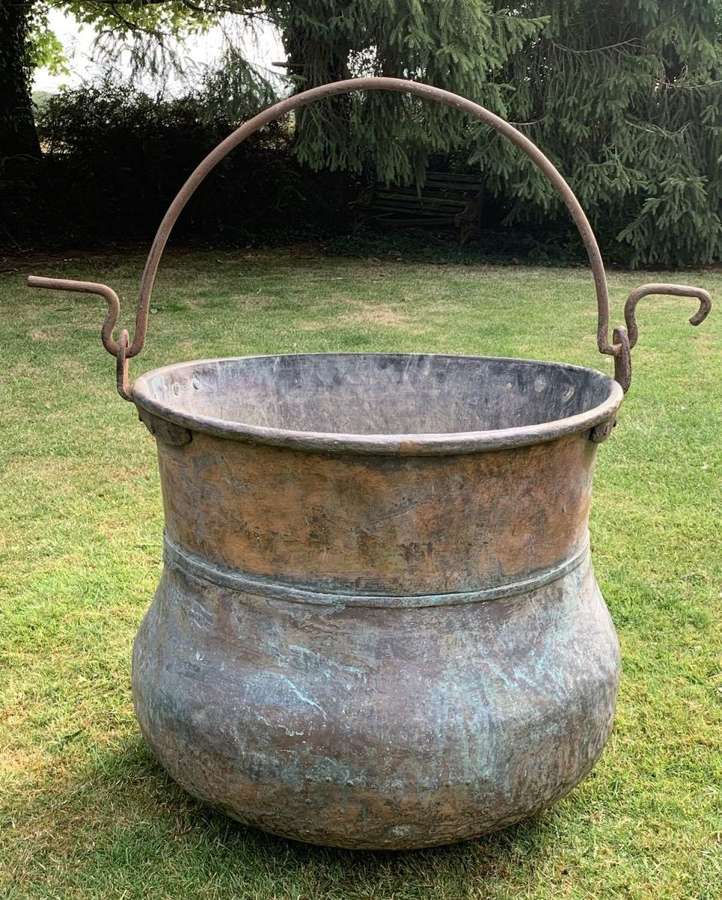 Large 19th Century Copper Cauldron Vat