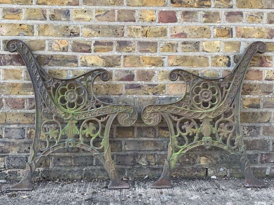 Victorian Cast Iron Garden Bench Ends