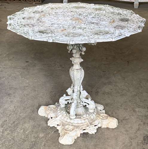 Antique Cast Iron Zodiac Table By Falkirk Iron Works