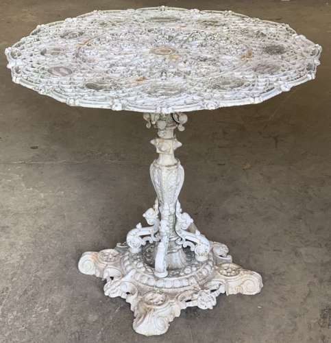 Antique Cast Iron Zodiac Table By Falkirk Iron Works