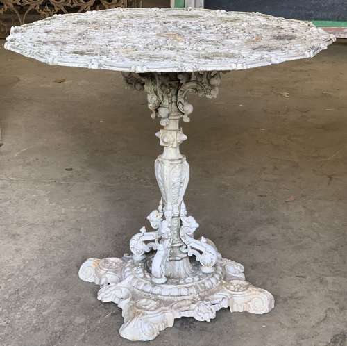Antique Cast Iron Zodiac Table By Falkirk Iron Works