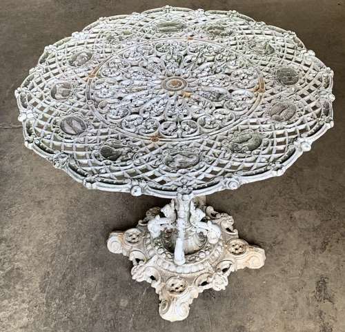 Antique Cast Iron Zodiac Table By Falkirk Iron Works