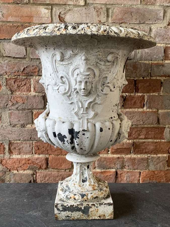 Large 19th Century French Cast Iron Urn