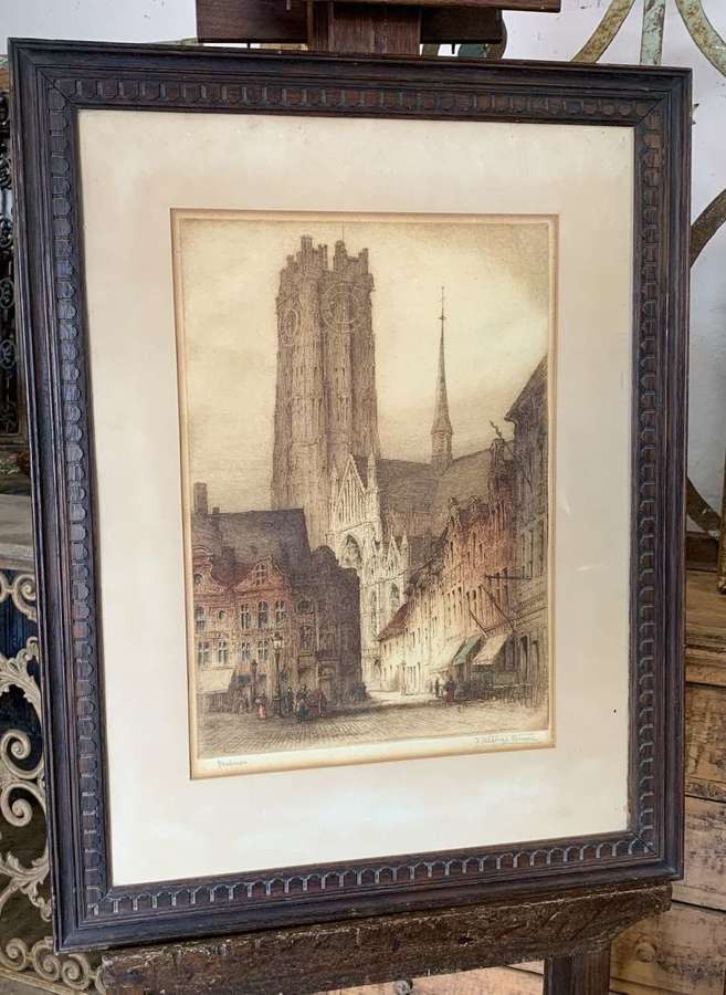 Antique Cathedral Etching