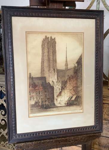 Antique Cathedral Etching