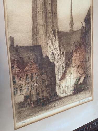 Antique Cathedral Etching