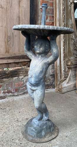 Antique Lead Putti Fountain