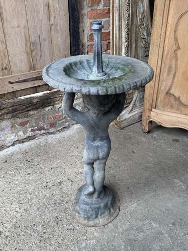 Antique Lead Putti Fountain