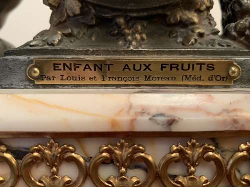 Antique French Cherub Mantel Clock By Francois Moreau
