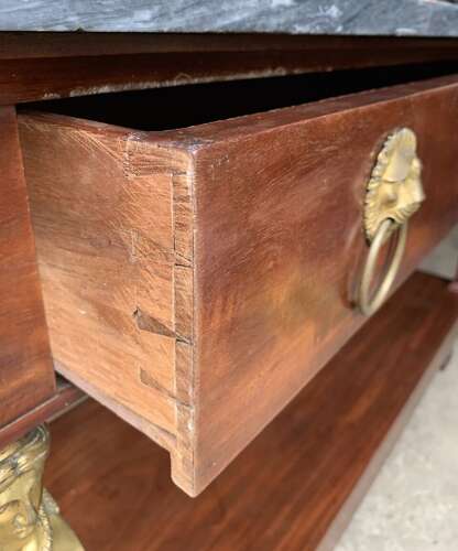 Large French Mahogany Empire Console Table