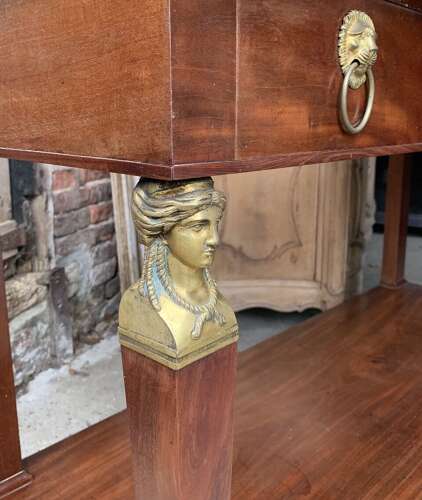 Large French Mahogany Empire Console Table