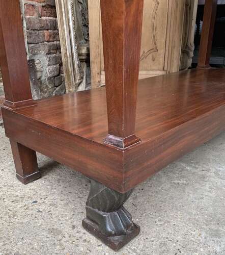 Large French Mahogany Empire Console Table