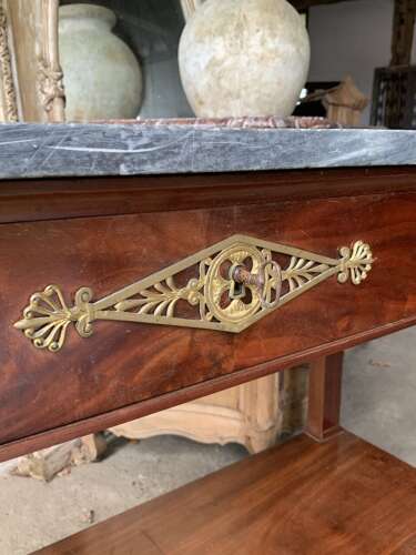 Large French Mahogany Empire Console Table