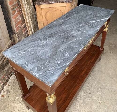 Large French Mahogany Empire Console Table