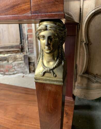 Large French Mahogany Empire Console Table