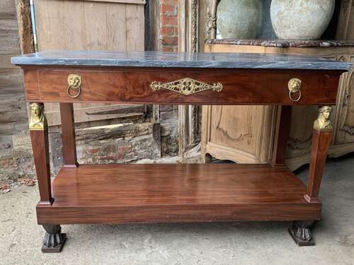 Large French Mahogany Empire Console Table