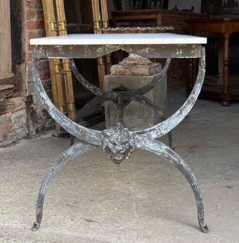 French Iron & Marble Garden Table