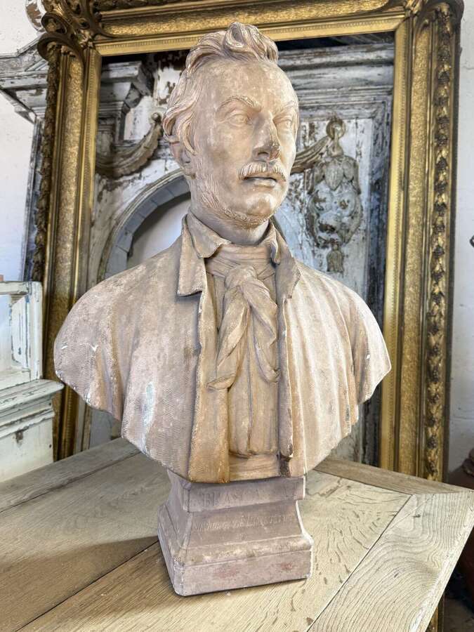 19th Century French Plaster Portrait Bust