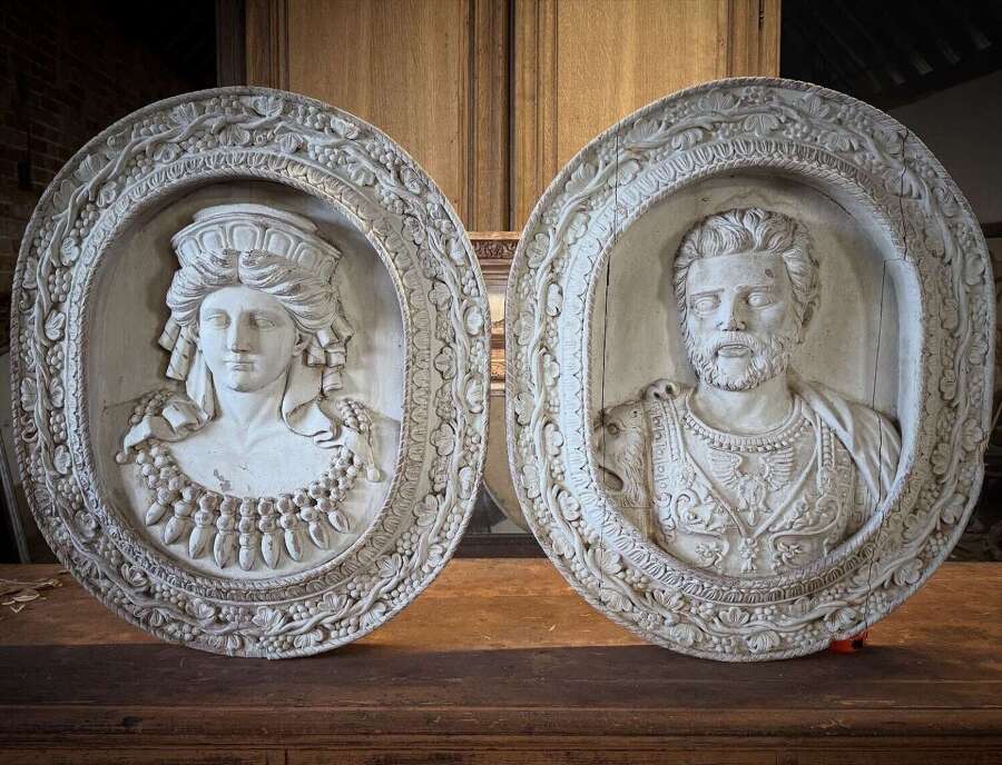 Pair Of 19th Century Portrait Plaques