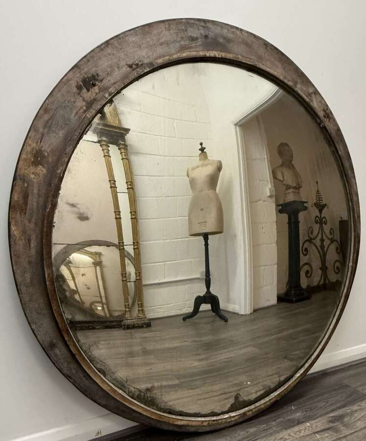 Large Mid-20th Century Czech Industrial Convex Railway Mirror