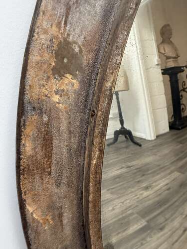 Large Mid-20th Century Czech Industrial Convex Railway Mirror